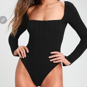 Free People long sleeve square neck bodysuit